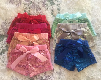 Toddler Infant Sequin Shorts Baby Shower Gift Baby Girl Fall Holiday First Birthday