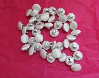 Ivory Bridal Buttons, Ivory Satin, 3/8"/Metal Shank, Also available in white satin