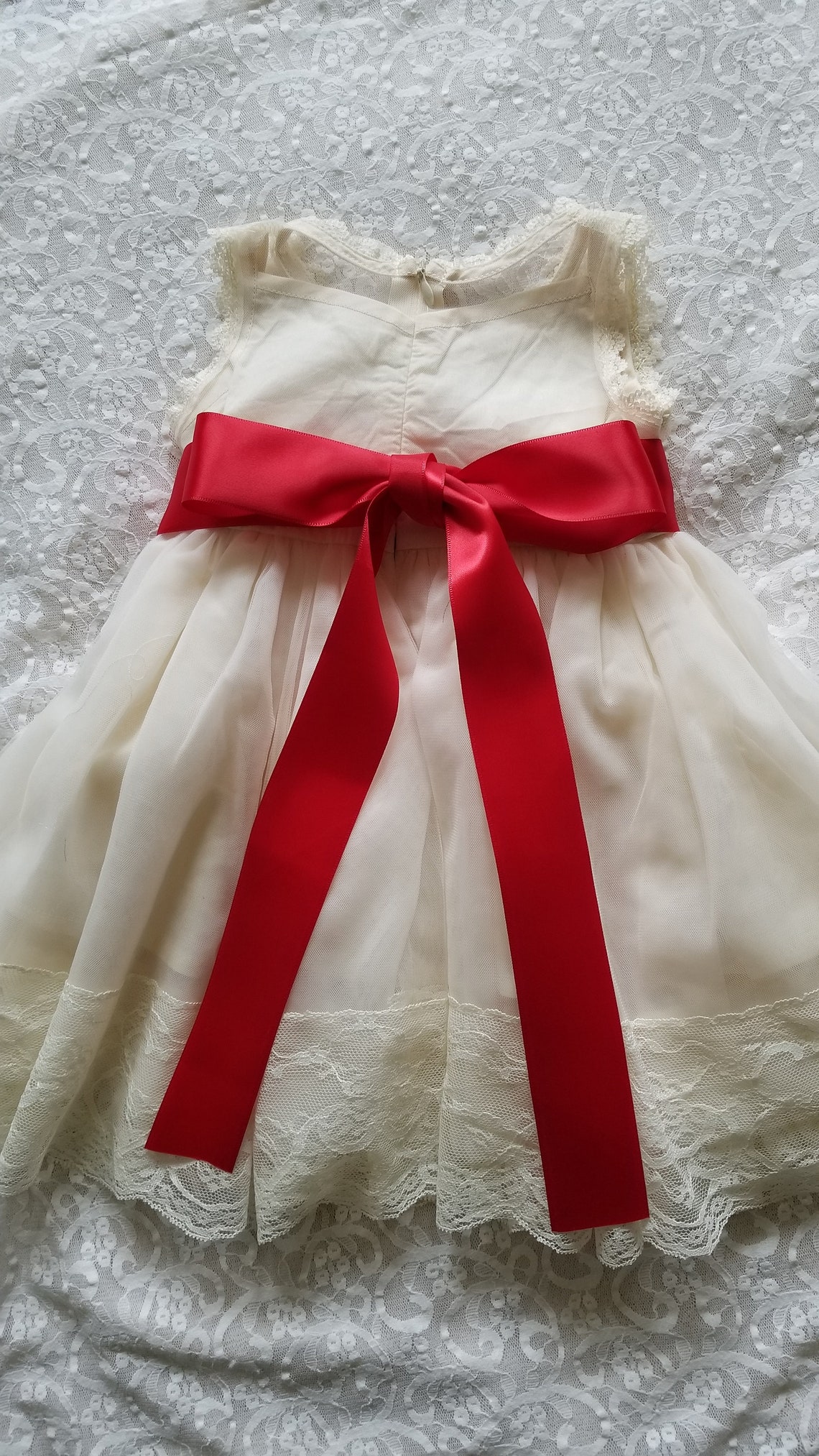 2pcs Set/ivory Flower Girl Dress Rustic Flower Girl Dress Etsy