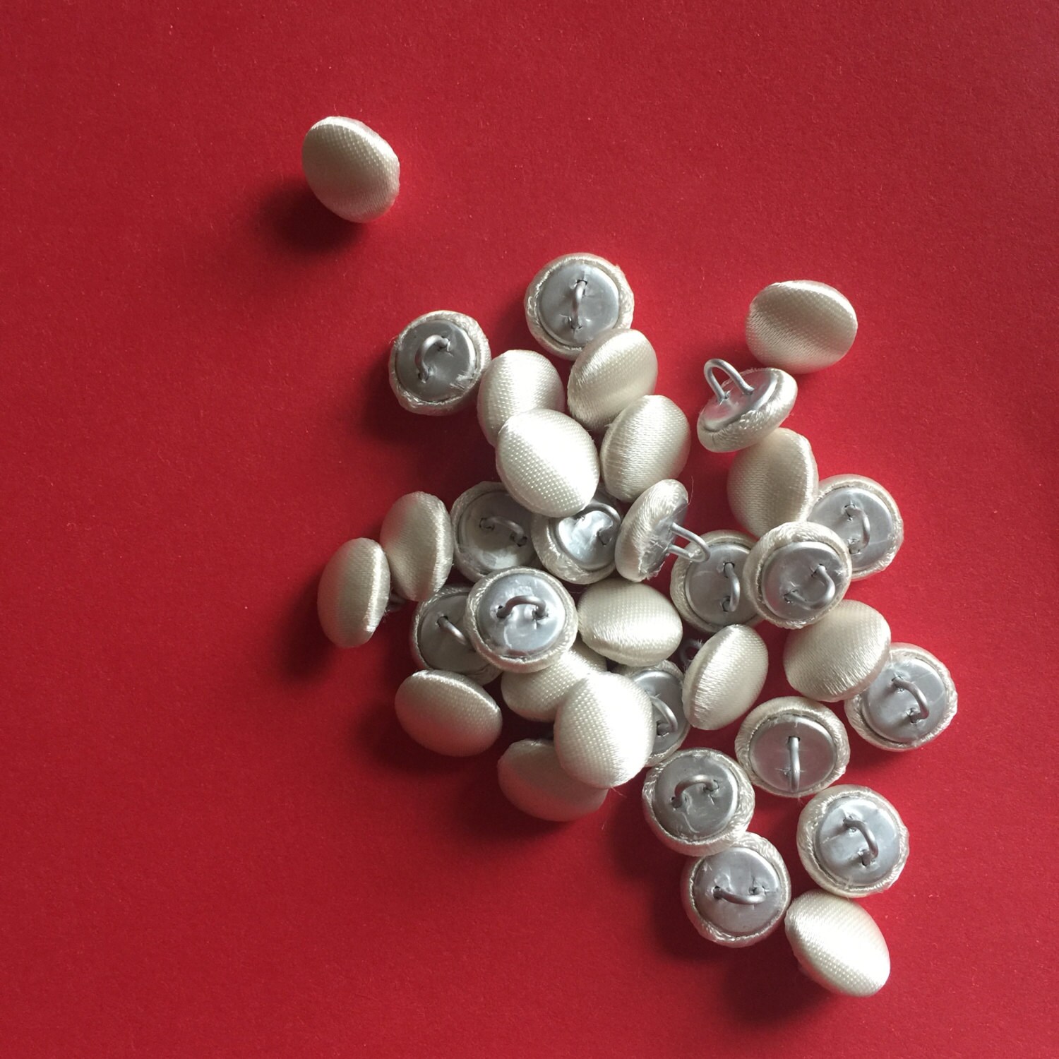 Ivory Bridal Buttons Ivory Satin 3/8/metal Shank Etsy