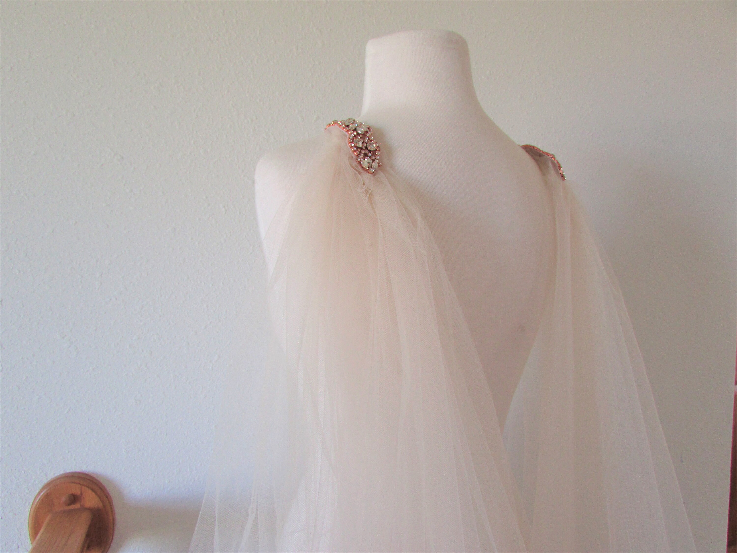 blush wedding cape