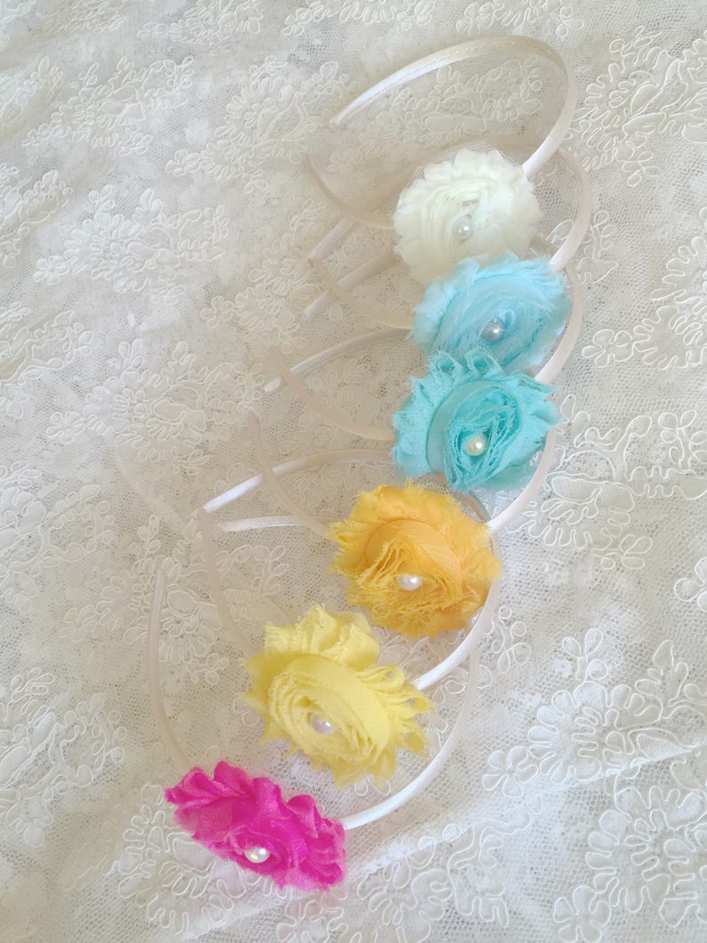 SALE Ivory headbands ivory headbands toddler ivory headband yellow toddler headband flower girls headband yellow