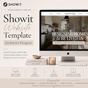 Showit Website Template Interior Design, Feng Shui Consultant Website Template, Modern Minimalist Decorator Web Design, DIY Showit Theme