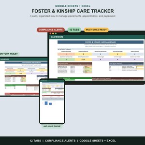 Registro de acogimiento familiar / Organizador para cuidadores familiares, Registro de cumplimiento (Descarga digital)