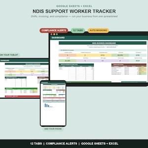 NDIS-supportmedarbetarspårare | Skift, fakturering, efterlevnad (digital nedladdning)