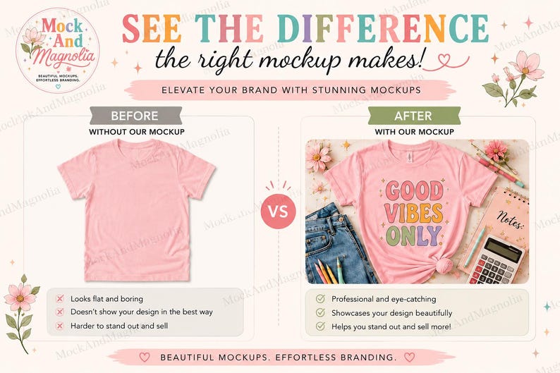 Blossom Comfort Colors T-shirt Mockup | Apparel Design Display (digital ...