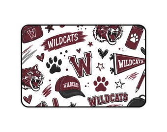 Op maat gemaakte Wildcats-bureaumat – neopreen accessoire voor kantoorwerkruimte