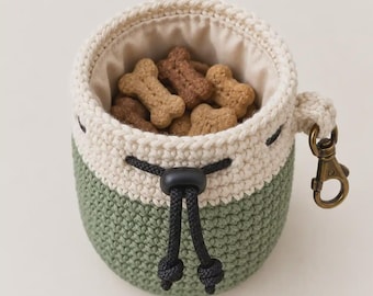 Patrón fácil de ganchillo para bolsa de premios para perros / Apto para principiantes (Descarga en PDF)