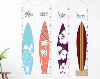 Surfboard Canvas Growth Chart, Personalized unique baby gift