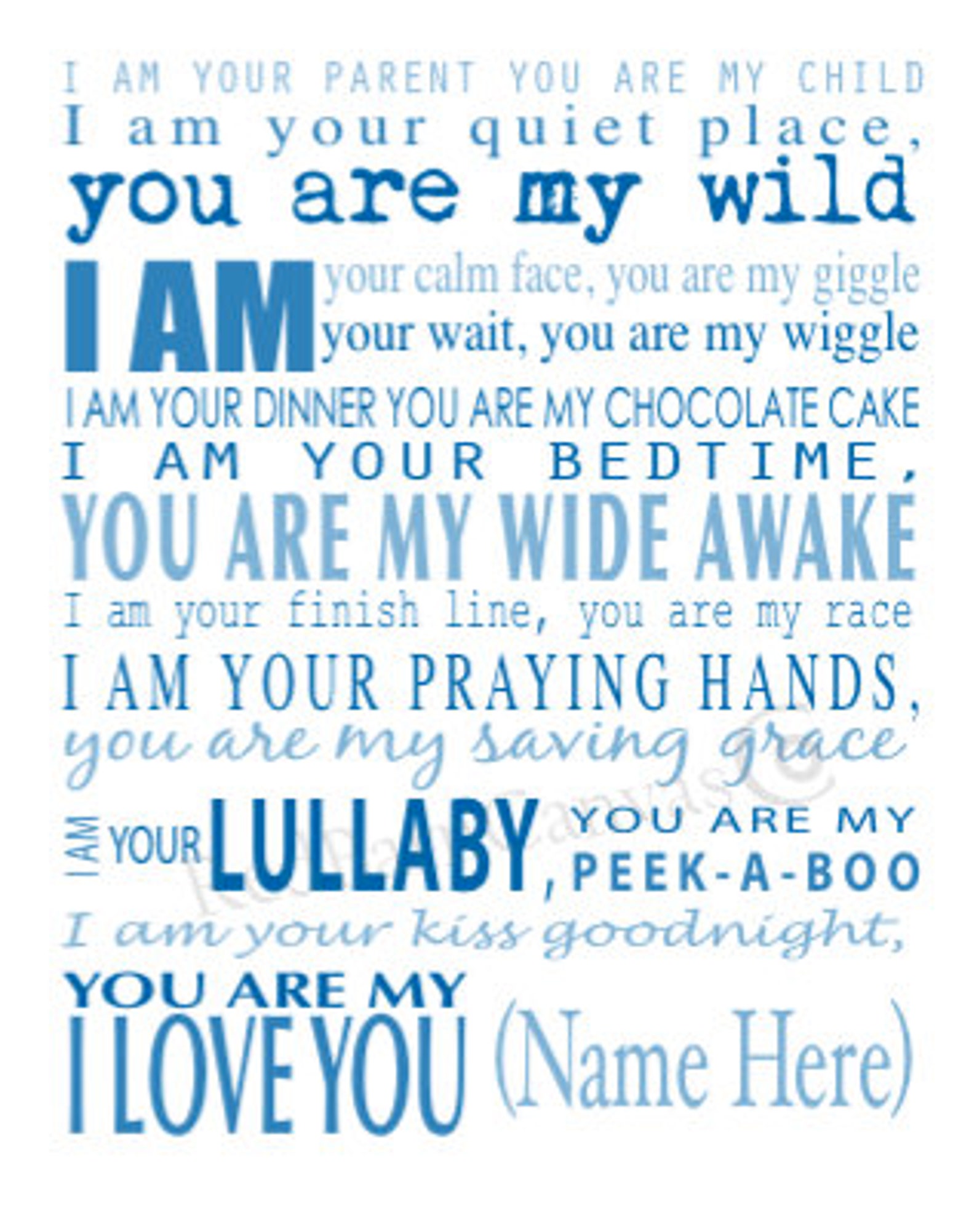 I Am Your Parent You Are My Wild Canvas Word Art Wall Sign - Etsy