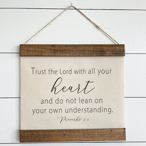 Trust The LORD With All Your Heart, Linen Canvas Hanging Banner