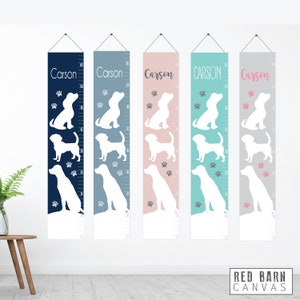 Puppy, Dog themed Growth Chart, Personalized Canvas Charts