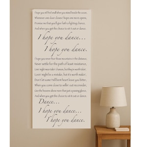 I Hope You Dance Lyrics, Customized Canvas Wall Art