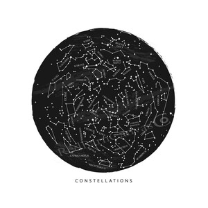 Constellations and Stars, Vintage Style Astronomical Print, Back to ...