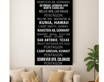 Personalized Travel Subway Style Gallery Wrapped Canvas Sign
