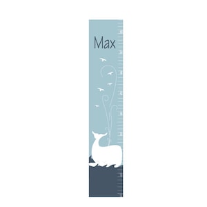Whale Personalized children's growth chart, , writeable canvas