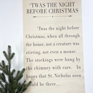 T'was the night before Christmas, Linen Canvas Tapestry