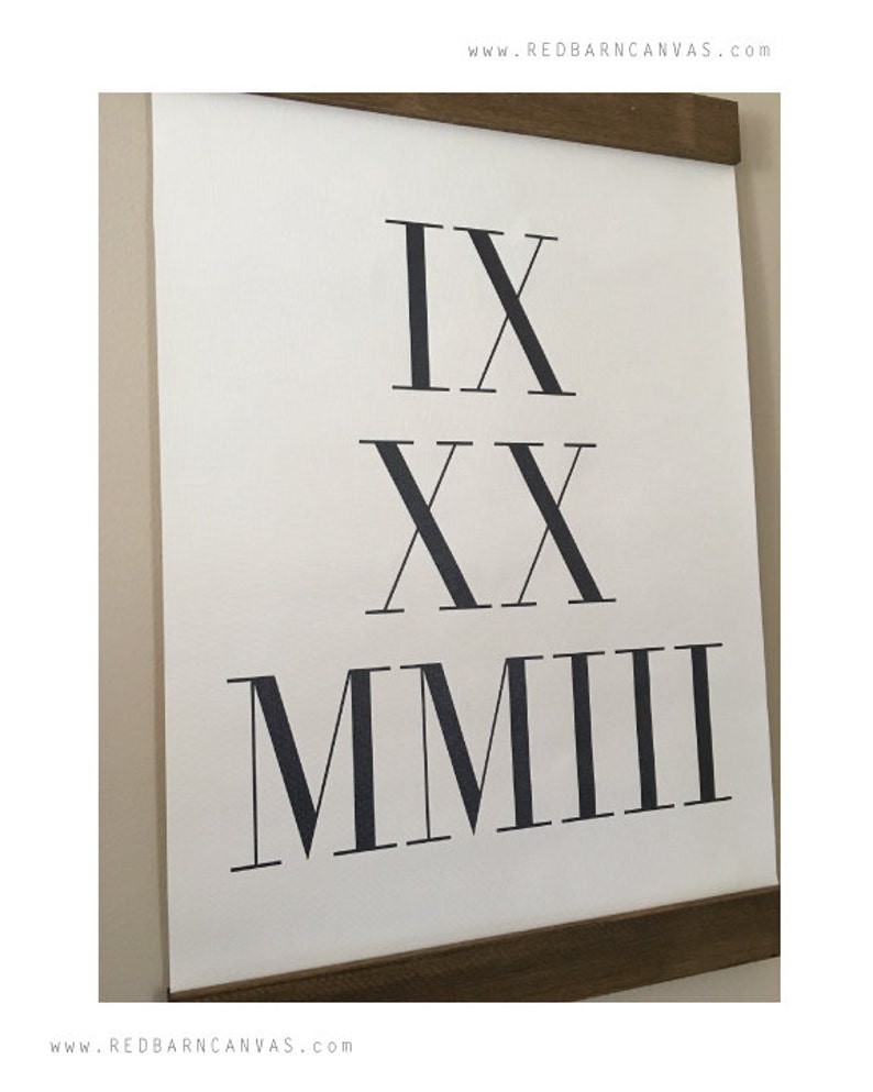 Roman Numerals 14x20 custom canvas Banner style Canvas Wall Etsy