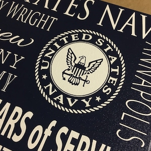 Regalo de jubilación militar de la USAF en lienzo envuelto en galería, personalizado para cualquier rama del servicio. imagen 6
