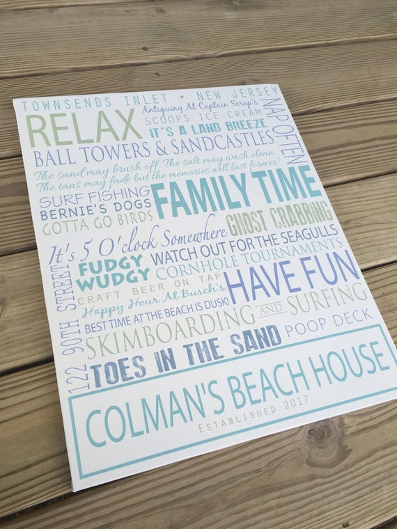 Beach Sign Lake House Decor Personalized Housewarming Gifts Etsy