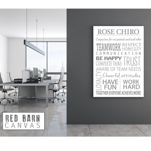 Company Logo and Mission Statement on a Gallery Wrapped Canvas
