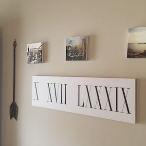 Personalized Roman Numerals canvas in your wedding or birth date, Farmhouse style gallery Wall, Personalized wedding, anniversary gift