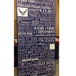 Regalo de jubilación militar de la USAF en lienzo envuelto en galería, personalizado para cualquier rama del servicio. imagen 5
