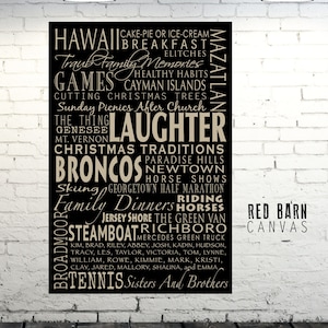 Personalized Canvas Word Art using Your words, create a unique gift for the family