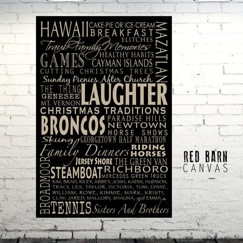 Personalized Canvas Word Art Using Your Words Create a Unique Etsy