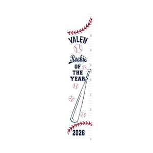 Rookie of the Year, Baseball themed Growth Chart, Personalized Canvas Charts