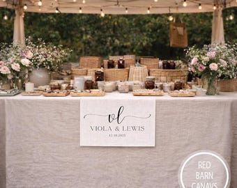 Custom Logo Table Runner | Natural Canvas | Trade Show or Market Table Display