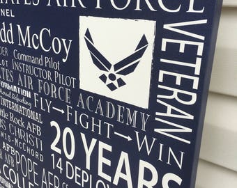 Personalized Military Retirement Canvas Art: Custom Farewell Gift
