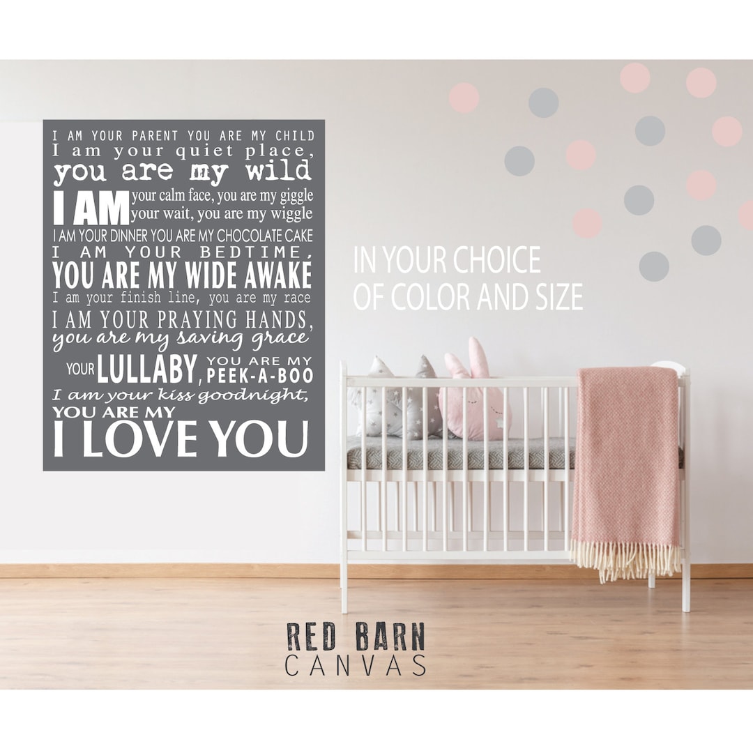 I Am Your Parent, You Are My Wild, Canvas Word Art, Wall Sign, Child's ...