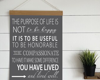 The Purpose of Live, Ralph Waldo Emerson, Canvas wall hanging