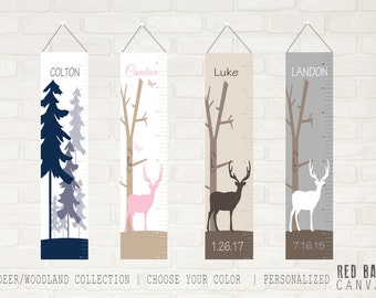 Deer, Camping, Outdoors, Hunting Nursery Theme, personalized children's growth chart, Wildlife, Outdoors theme nursery,  for boys or girls