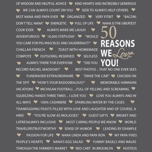 Reasons we love you, 16th, 21st, 30th, 40th, 50th, 60th, 70th, 90th, Personalized Birthday Gift, unique birthday gift for friends, image 6