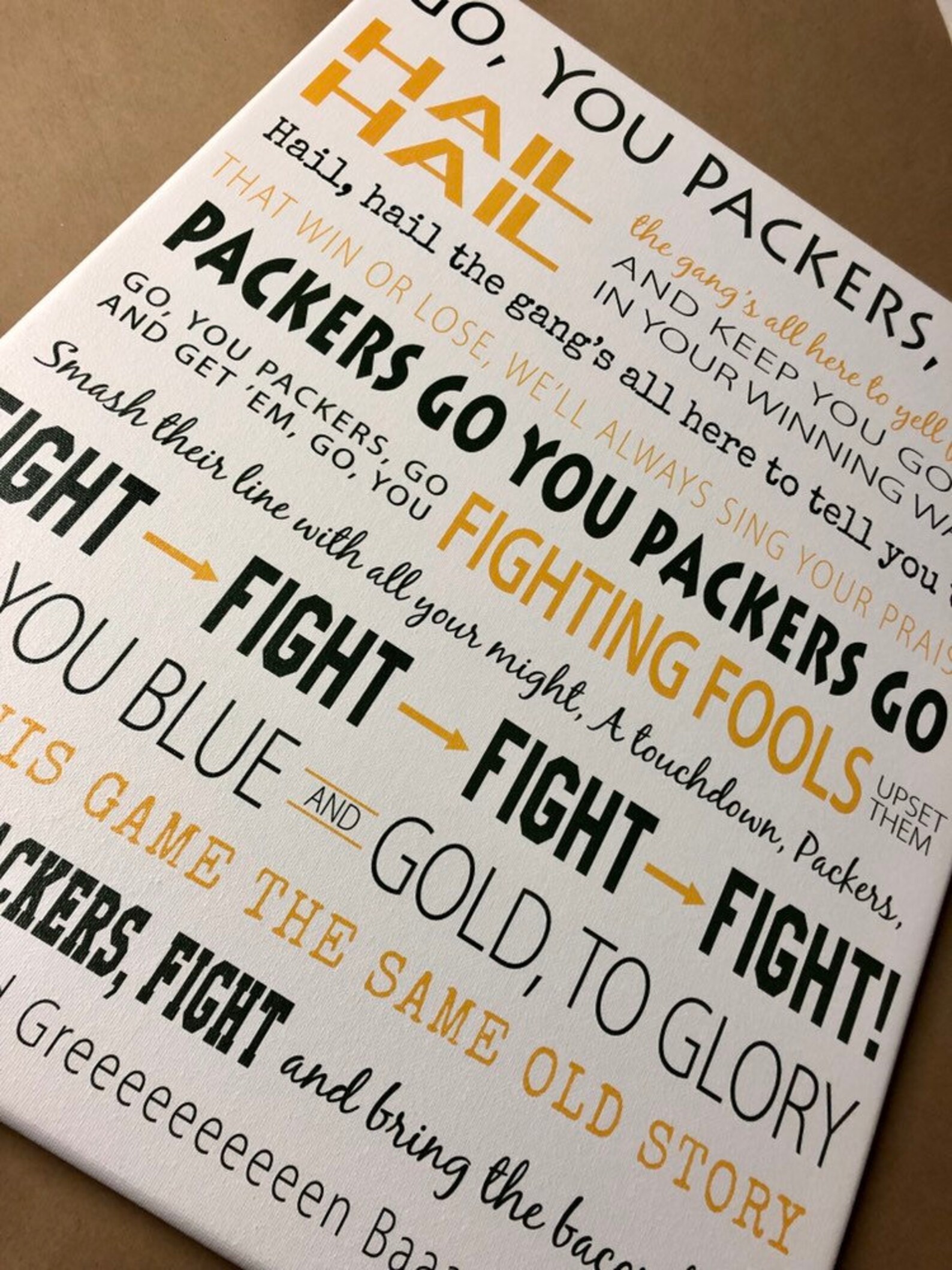 Green Bay Packers Fight Song for the Sports Fan for Him Etsy