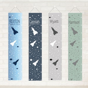 Rocket Ship Growth Chart, Personalized Growth Chart Space Themed nursery decor