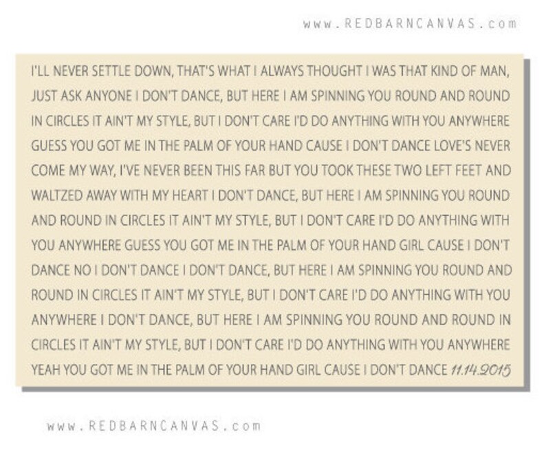 I Don T Dance Lyrics