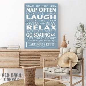 Personalized Beach House Canvas Sign: Custom Family Rules Decor