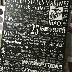 Regalo de jubilación militar de la USAF en lienzo envuelto en galería, personalizado para cualquier rama del servicio. imagen 8