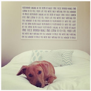Personalized Song Lyric Canvas Art: Custom Word Art, Over Bed Decor