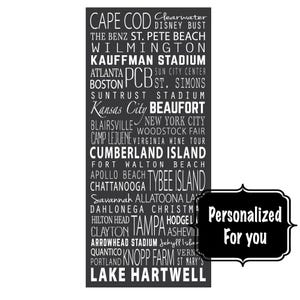 Personalized Subway Art, Custom Subway Art, NYC Subway, Boston Subway, bus sign, canvas wall art, vintage subway art, housewarming