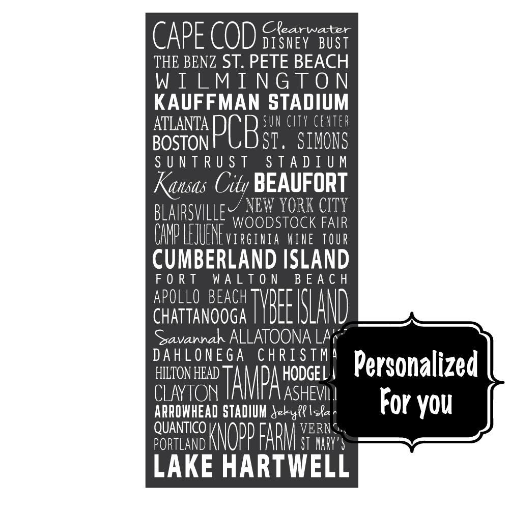 Personalized Subway Art, Custom Subway Art, NYC Subway, Boston Subway, bus sign, canvas wall art, vintage subway art, housewarming