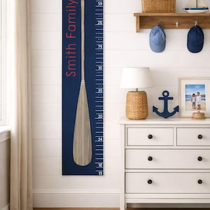 Personalized Boat Oar Growth Chart: Lake House Nursery Decor