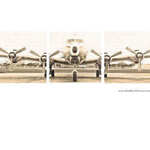 Set of 3, Vintage Airplane, Photo Canvas, Canvas Wall Art image 4