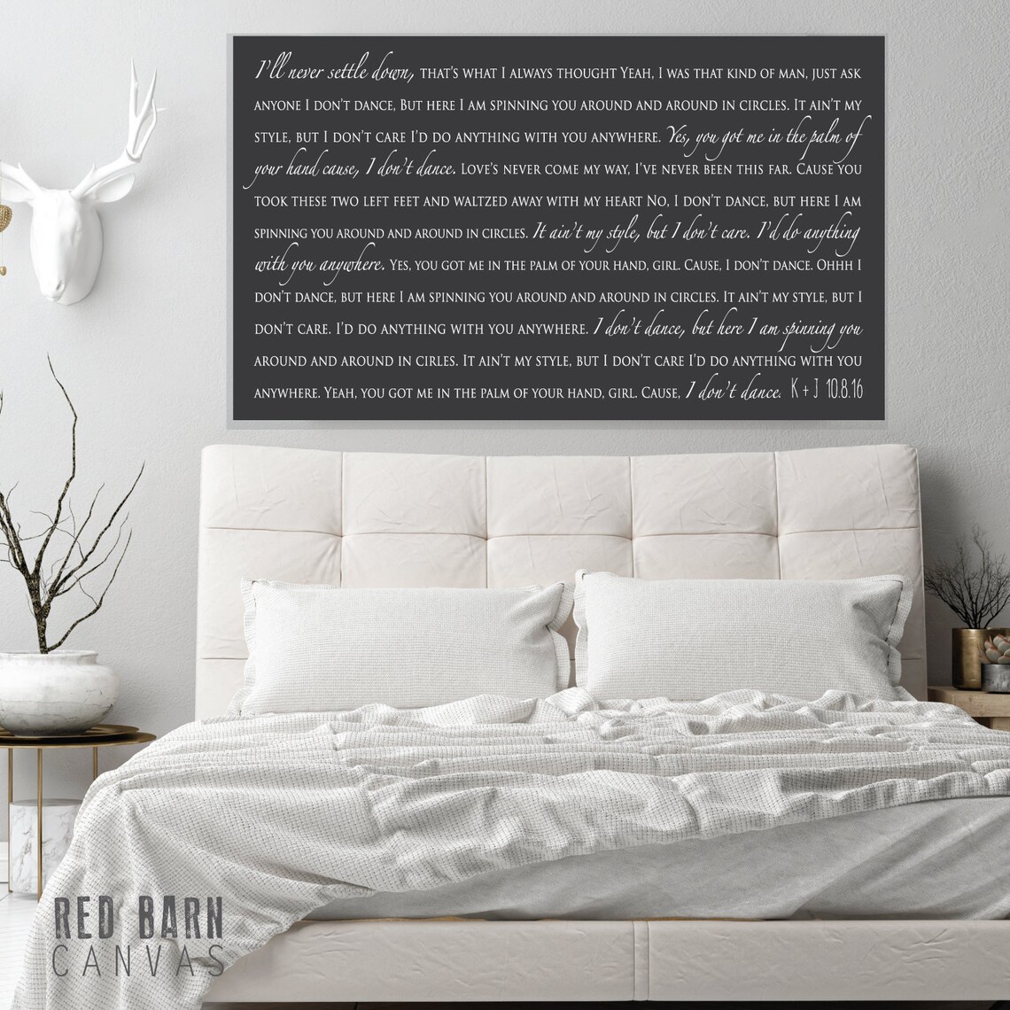 Large Custom Canvas With Song Lyrics and Wedding Date Over Etsy