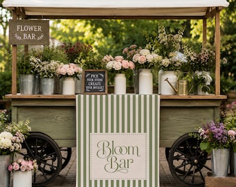 Banner de lona Bloom Bar / Opciones de color personalizadas