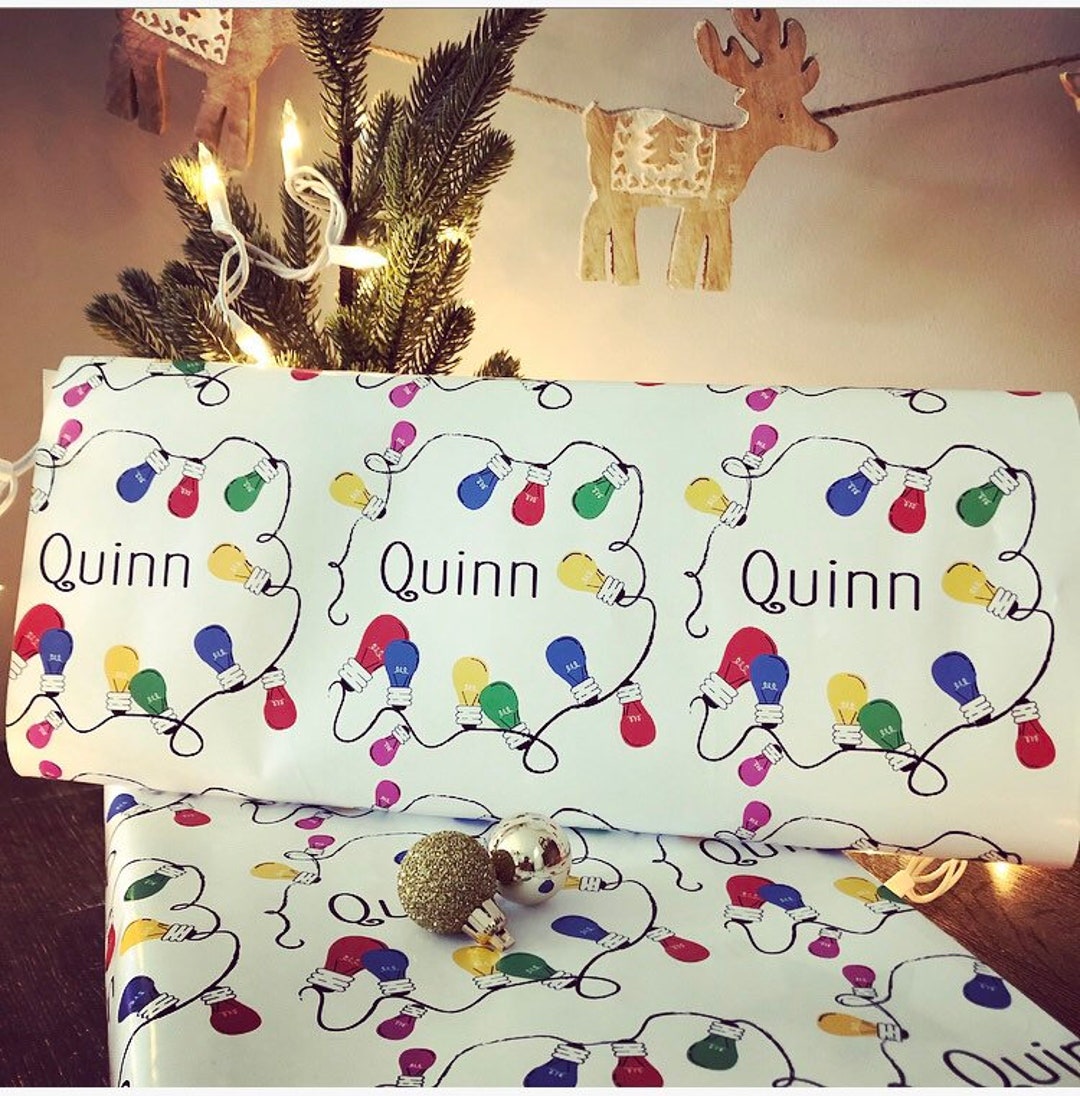 Personalized From Santa Wrapping Paper. Christmas Gift Wrap. 