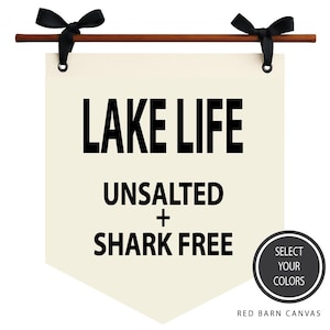 Lake Life, Vintage Style Canvas Pennant for the lake house